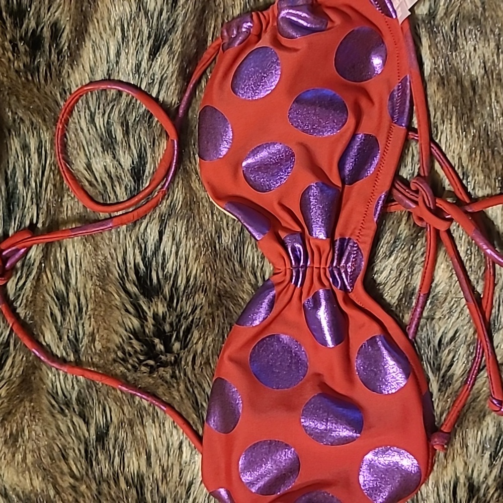 Victoria's Secret Women's Bathing Suit Bikini Top and Bottoms Polka Dots Vintage - Picture 2 of 8